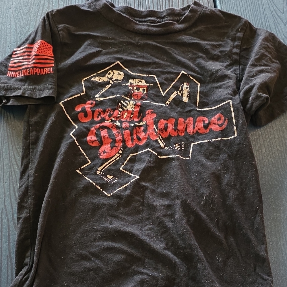 Nine Line Apparel Black Social Distance Kids T-Shirt